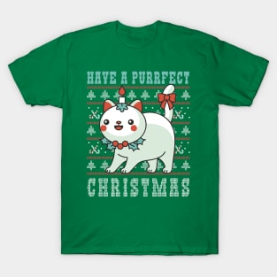 Have A Perfect Christmas, Cute Cat Christmas T-Shirt